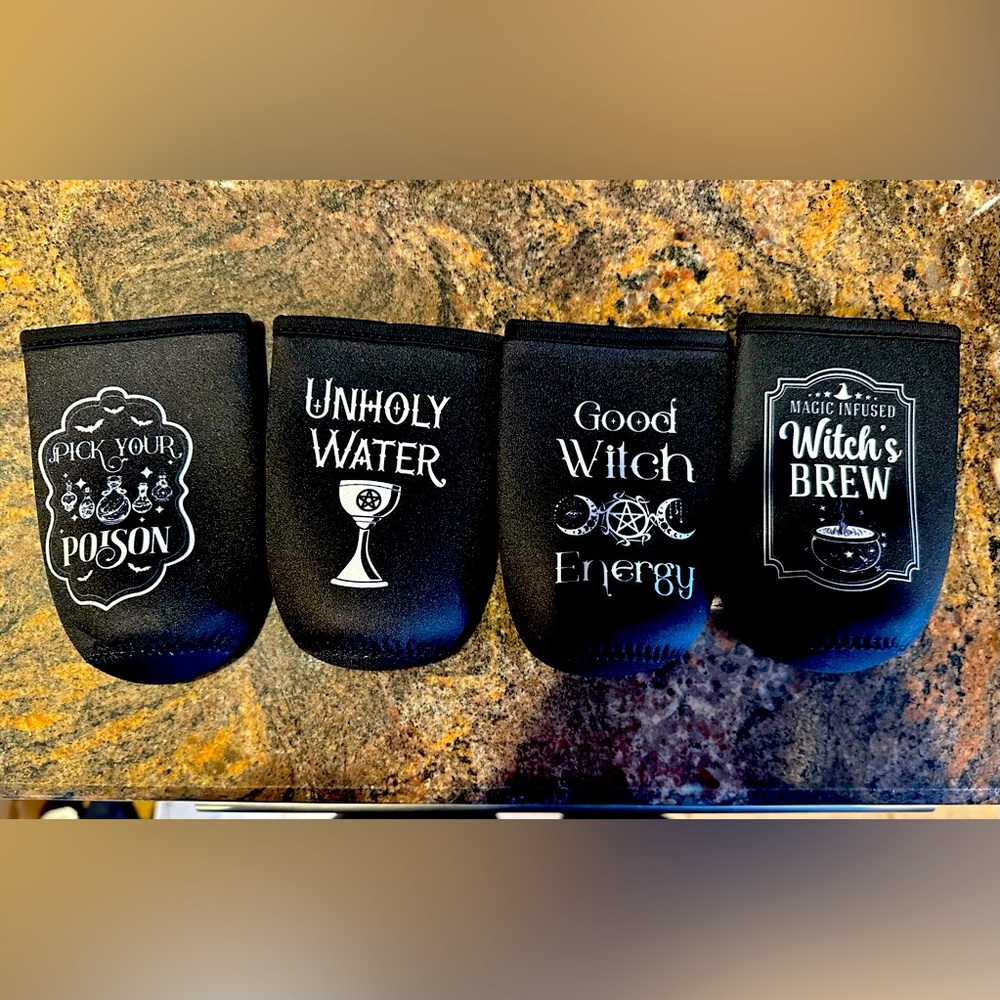 Set of 4 Witchy 2oz Can Coozies/Sleeves